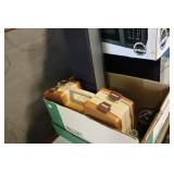 Lot - tackle box, storage container, brass