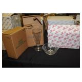 4 Princess House wine flutes and 4 soup/salad