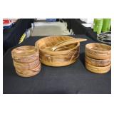 Leilani Money-Pod wood 9 pc salad set 1 serving