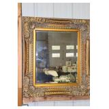 Gilt gold leaf mirror with beveled glass 31.25 X