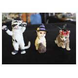 3 Ganz Cat figurines Mummy, Witch and Cat