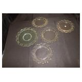 Old Colony clear depression glass with lace edge