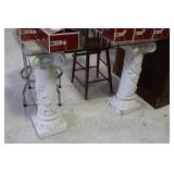 Pedestal table with glass top 44 x 18 x 30H