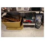 Lot - including Clock, dvd player, wall shelf,