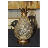 Pineapple metal and glass LED lamp