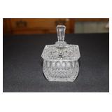 Crystal square sugar/jelly/mustard bowl with lid