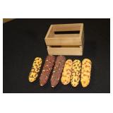 6 Porcelain decorative corn cobs in a Purr-fect