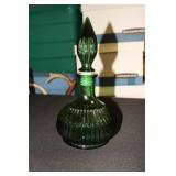 Emerald green Empoli style genie bottle decanter