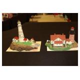2 Danbury Mint Lighthouses - Boston Light and