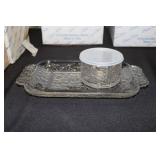 4 Princess House crystal mug and plate sets