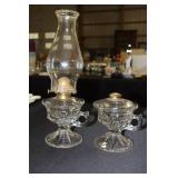 2 Duncan & Miller quarter block clear glass