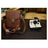 Polaroid One Step Land Camera with flash in case
