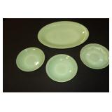 Jadeite platter 12 X 9 (possibly Fire King) and 3