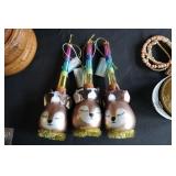 3 Ganz Reindeer ornaments