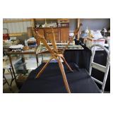 Hand carved wood giraffe tripod stand