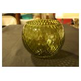 Green Empoli art glass rose bowl