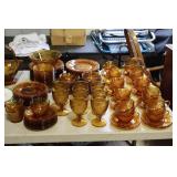 107 pcs Amber Sandwich glass