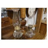 2 Antique oil finger or chamber lamps