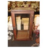 Antique oak counter top showcase 17.25 X 15.5 X