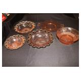 Hocking Glass Co Old Colony pink depression glass