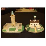 2 Danbury Mint Lighthouses - Old Point Loma and