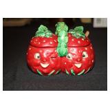 Strawberry jam and jelly set with spoons