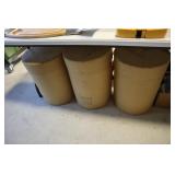 3 cardboard round shipping containers