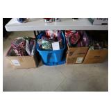 1 tote and 3 boxes  - Christmas decorations