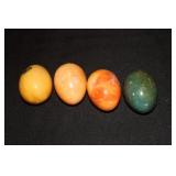 4 Alabaster hand carved eggs made in Italy