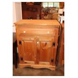 Pine 2 door storage cabinet with drawer 27.5 X