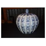 Chinese blue and white porcelain pumpkin shaped