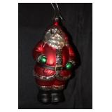 Department 56 handblown glass Santa ornament