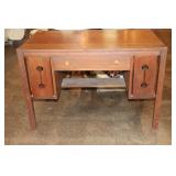Oak mission style library desk 42 X 24.5 X 29.5