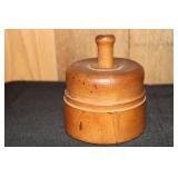 Antique butter mold press with swan decoration