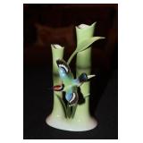 Franz porcelain bamboo songbird bud vase