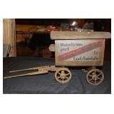 Antique German wooden mobel transport horse/ox