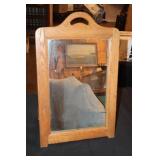 Oak shoe mirror with Poll Parrot Shoes