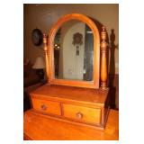 Maple dresser top shaving/vanity mirror