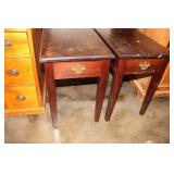 2 Mahogany side tables 14.25 X 21.75 X 21.75