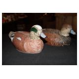 Pair of cork widgeon decoys with R Fierros
