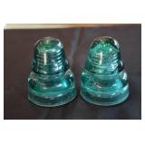 2 Beehive style insulators marked with a B (rough
