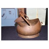 Antique copper coal ash scuttle