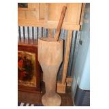 Primitive mortar and pestle 33.5 tall