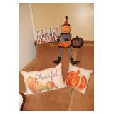 Basket containing linens including doilies,