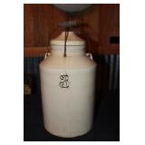 3 Gallon stoneware pottery ball lock crock (age