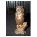 Cast iron Owl Be Wise Save Money still bank