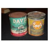 2 Old advertising cans - Davis of Baltimore