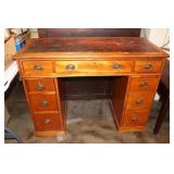 Knee hole desk with leather top 44.5 X 19.75 X