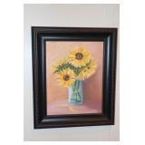 Framed original oil painting on board by local
