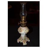 Miniature porcelain oil lamp with